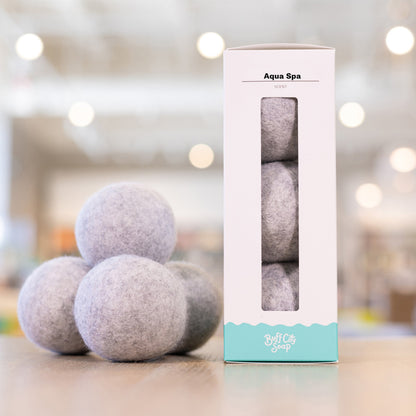 Aqua Spa Wool Dryer Balls (Set of 3) by Buff City Soap Supply, LLC