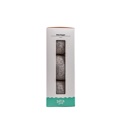 Pink Sugar Wool Dryer Balls (Set of 3) by Buff City Soap Supply, LLC