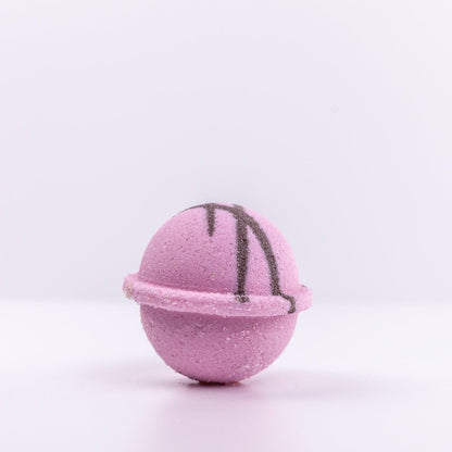 Side view of Pink Sugar Bath Bomb